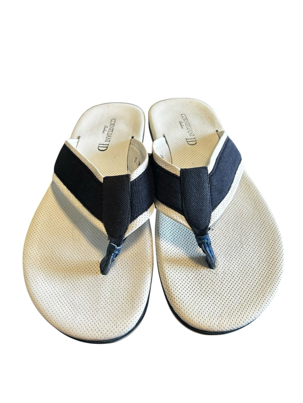 Corneliani ID Italian Leather Flip Flop Sandals Mens Size US 10